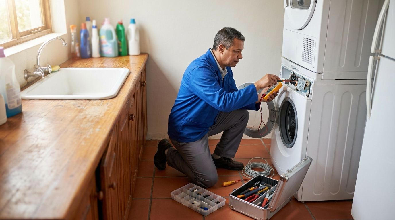 Substituição de rolamento de lava e seca em atendimento no Profipo, Joinville‑SC